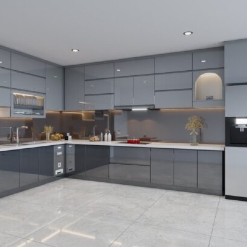 Bếp Acrylic cho căn hộ 65m2