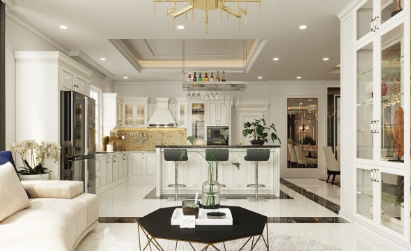Tủ Bếp Sang Trọng Biệt Thự