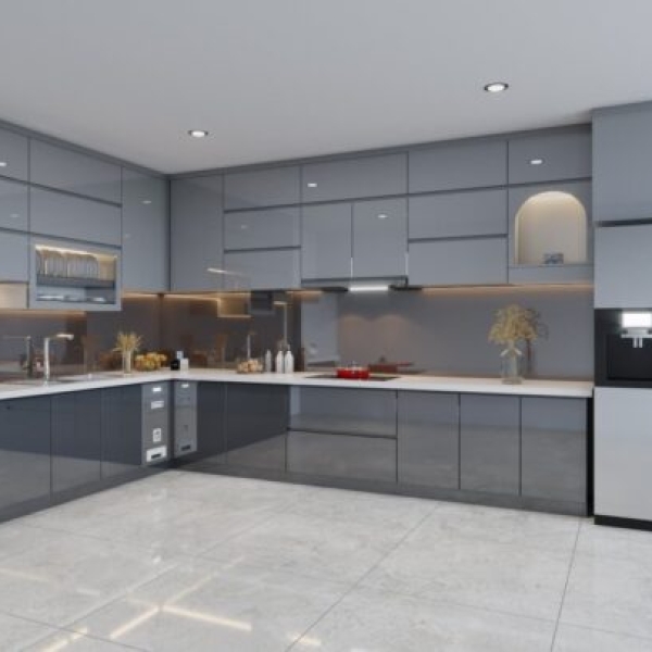 Bếp Acrylic cho căn hộ 65m2