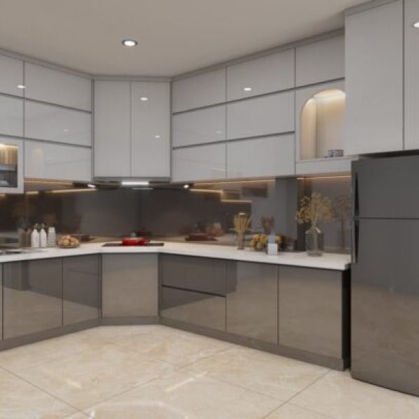 Bếp Acrylic cho căn hộ 65m2